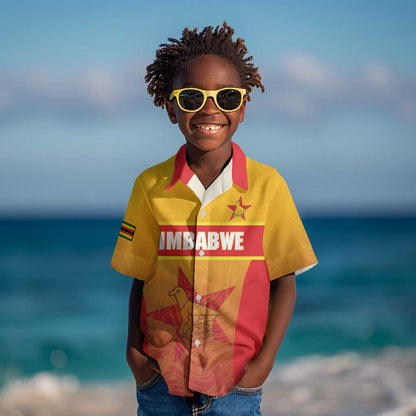 Zimbabwe Cricket Custom Kid Hawaiian Shirt Come On Chevrons