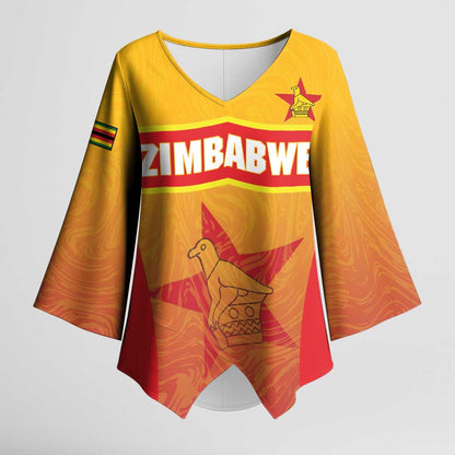Zimbabwe Cricket Custom Kimono Sleeve Blouse Come On Chevrons