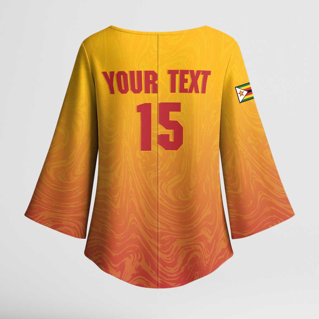Zimbabwe Cricket Custom Kimono Sleeve Blouse Come On Chevrons
