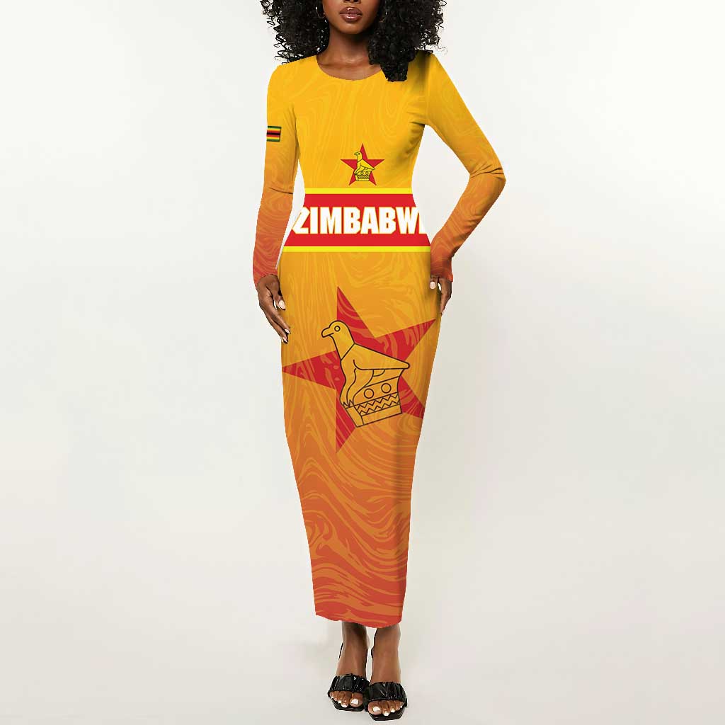 Zimbabwe Cricket Custom Long Sleeve Bodycon Dress Come On Chevrons