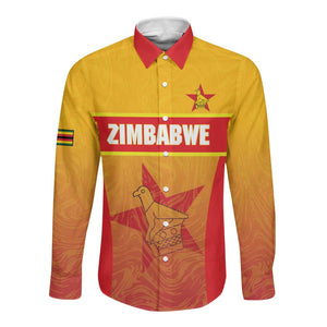 Zimbabwe Cricket Custom Long Sleeve Button Shirt Come On Chevrons