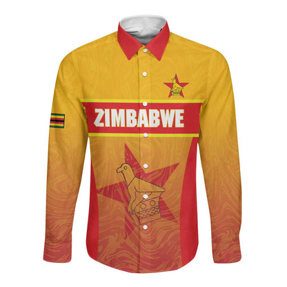 Zimbabwe Cricket Custom Long Sleeve Button Shirt Come On Chevrons