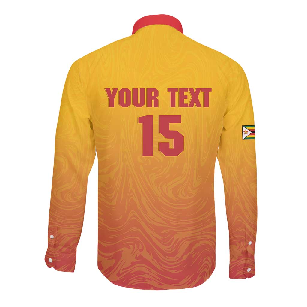 Zimbabwe Cricket Custom Long Sleeve Button Shirt Come On Chevrons
