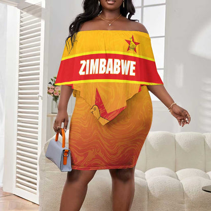 Zimbabwe Cricket Custom Off Shoulder Short Dress Come On Chevrons