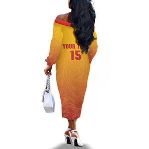 Zimbabwe Cricket Custom Off The Shoulder Long Sleeve Dress Come On Chevrons