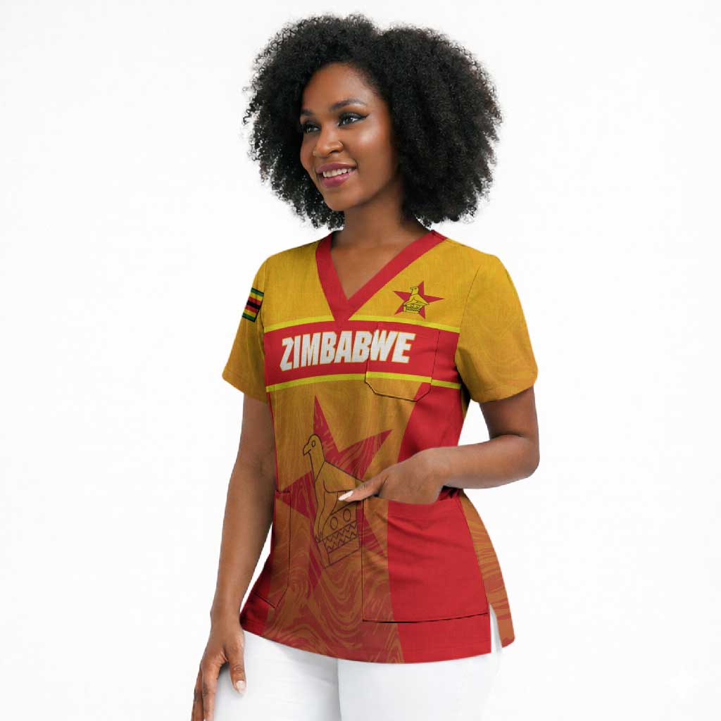 Zimbabwe Cricket Custom Scrub Top Come On Chevrons