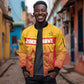 Zimbabwe Cricket Custom Sleeve Zip Bomber Jacket Come On Chevrons