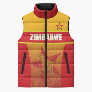 Zimbabwe Cricket Custom Sleeveless Puffer Jacket Come On Chevrons