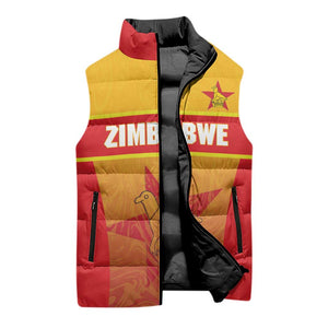 Zimbabwe Cricket Custom Sleeveless Puffer Jacket Come On Chevrons