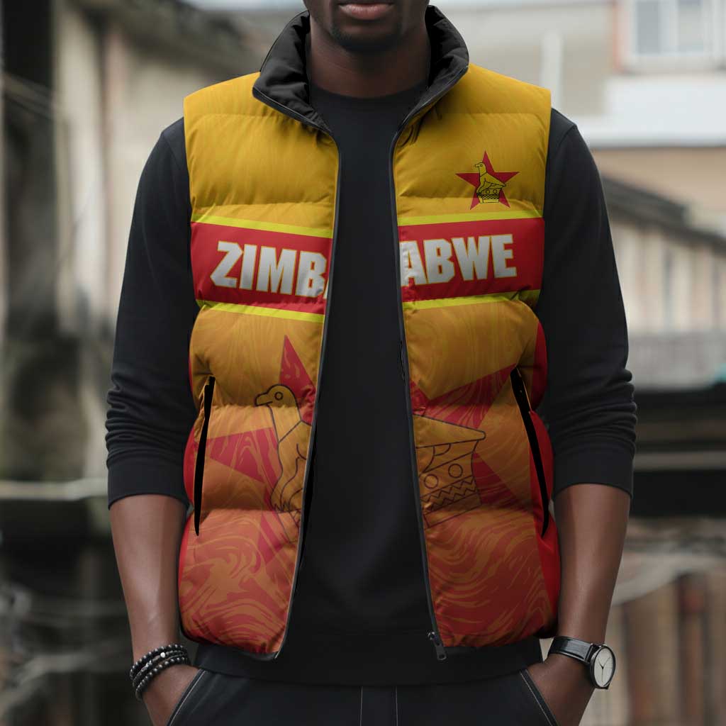 Zimbabwe Cricket Custom Sleeveless Puffer Jacket Come On Chevrons