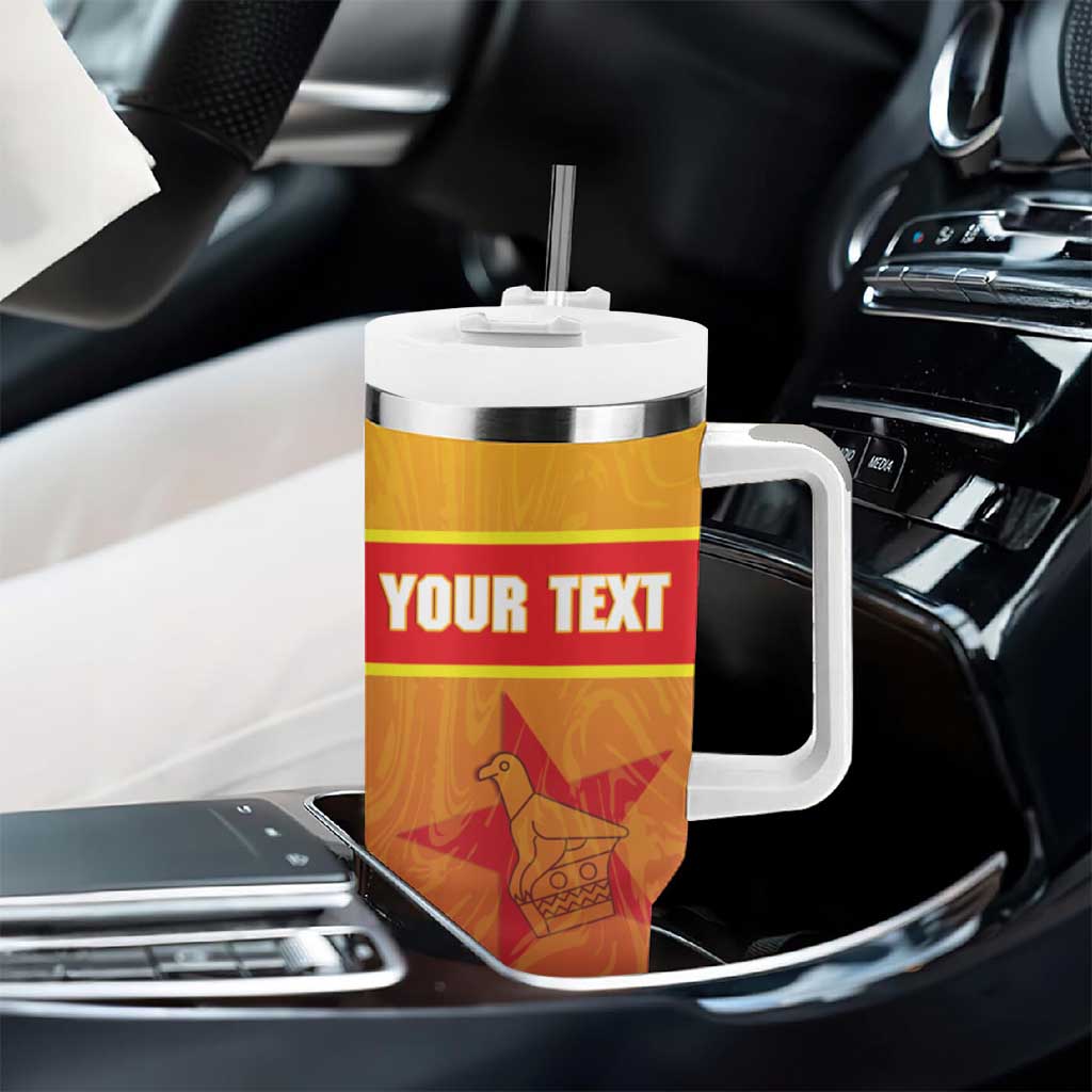 Zimbabwe Cricket Custom Tumbler With Handle Come On Chevrons