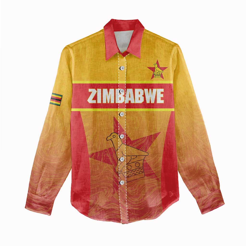 Zimbabwe Cricket Custom Women Casual Shirt Come On Chevrons