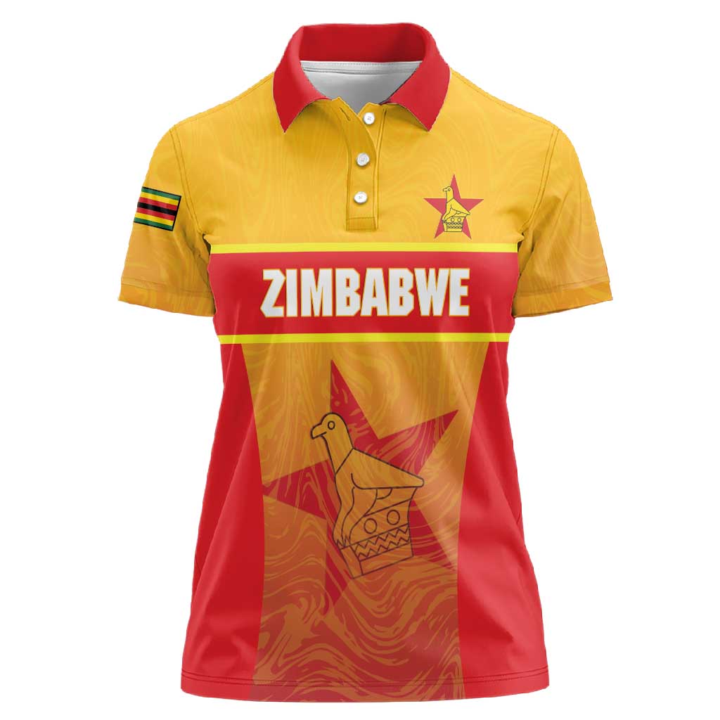 Zimbabwe Cricket Custom Women Polo Shirt Come On Chevrons