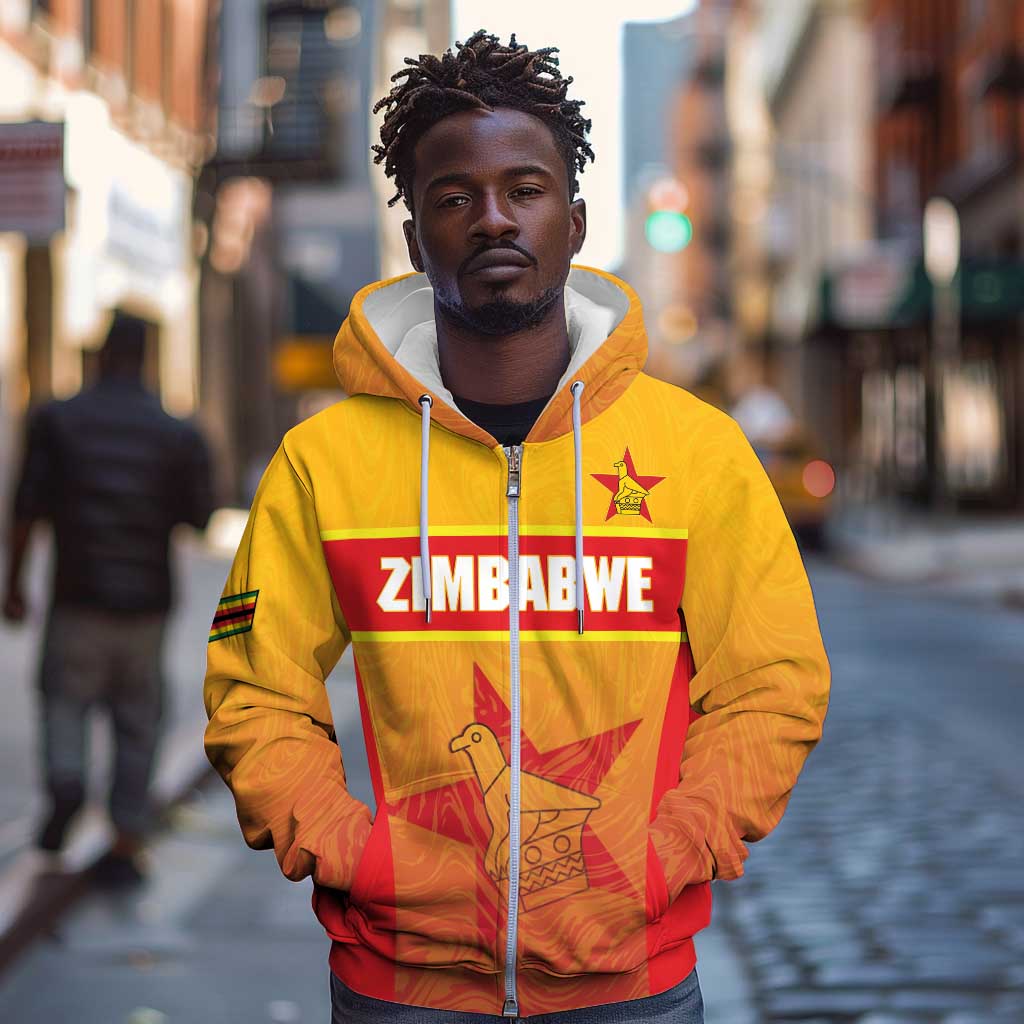 Zimbabwe Cricket Custom Zip Hoodie Come On Chevrons
