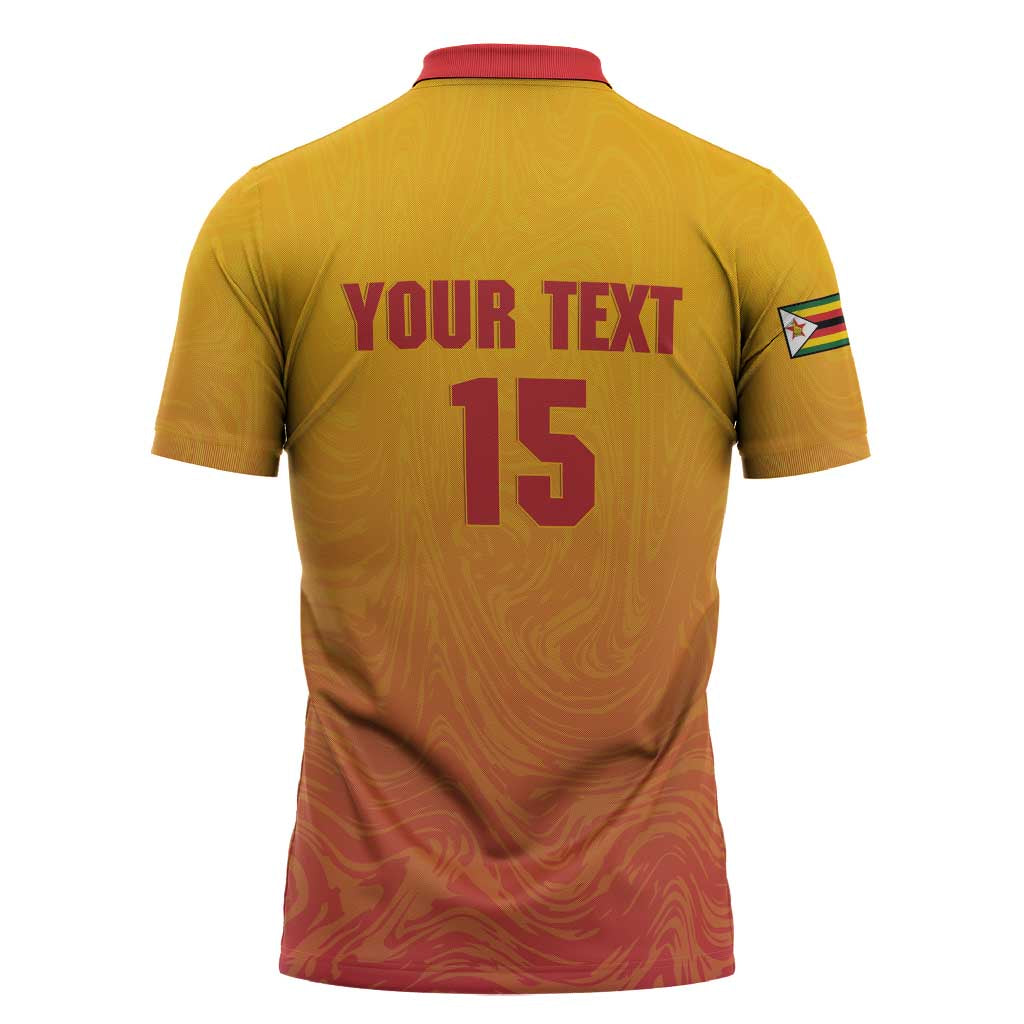 Zimbabwe Cricket Custom Zipper Polo Shirt Come On Chevrons