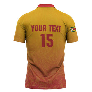 Zimbabwe Cricket Custom Zipper Polo Shirt Come On Chevrons