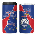 Happy Cabo Verde 4 in 1 Can Cooler Tumbler 50th Anniversary of Independence