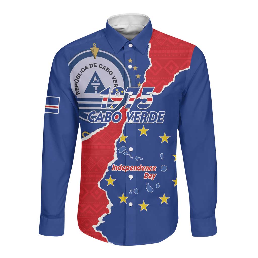 Happy Cabo Verde Long Sleeve Button Shirt 50th Anniversary of Independence