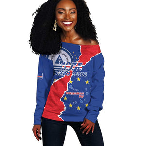 Happy Cabo Verde Off Shoulder Sweater 50th Anniversary of Independence