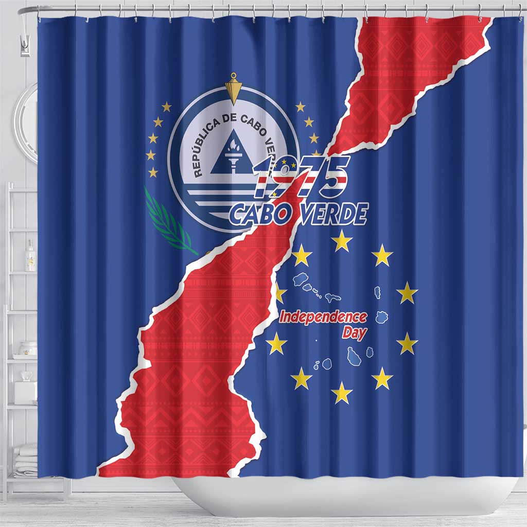 Happy Cabo Verde Shower Curtain 50th Anniversary of Independence