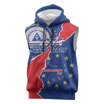 Happy Cabo Verde Sleeveless Hoodie 50th Anniversary of Independence - African Pride
