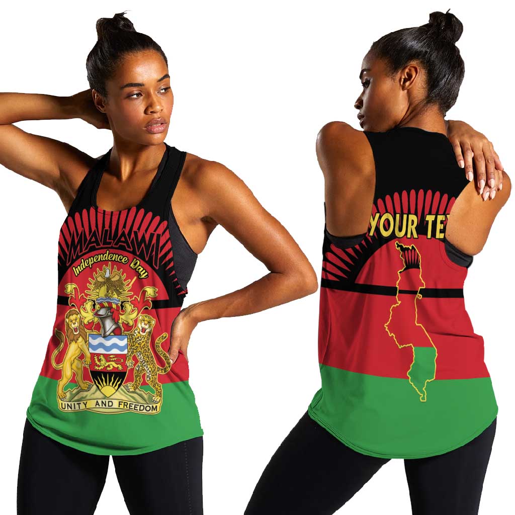 Personalized Happy Malawi Independence Day Women Racerback Tank