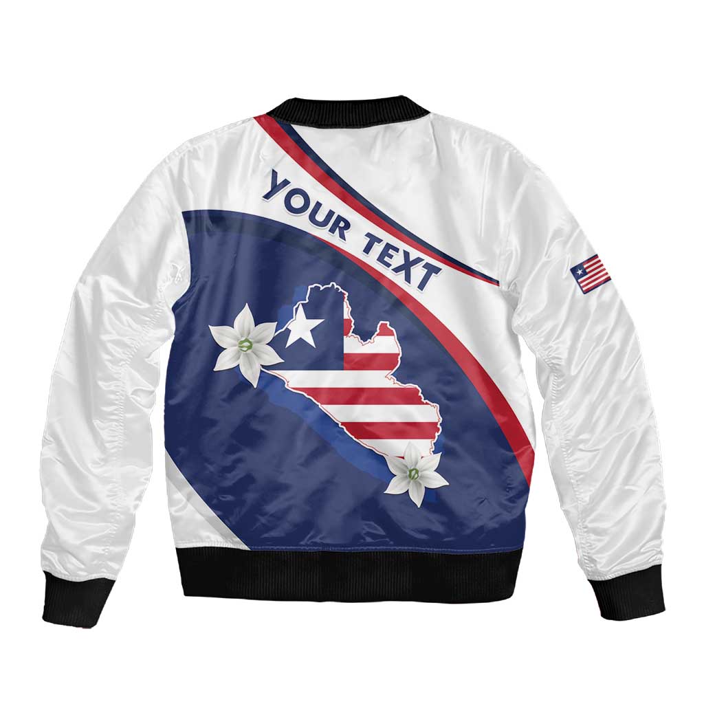 Personalized Happy Liberia Independence Day Sleeve Zip Bomber Jacket