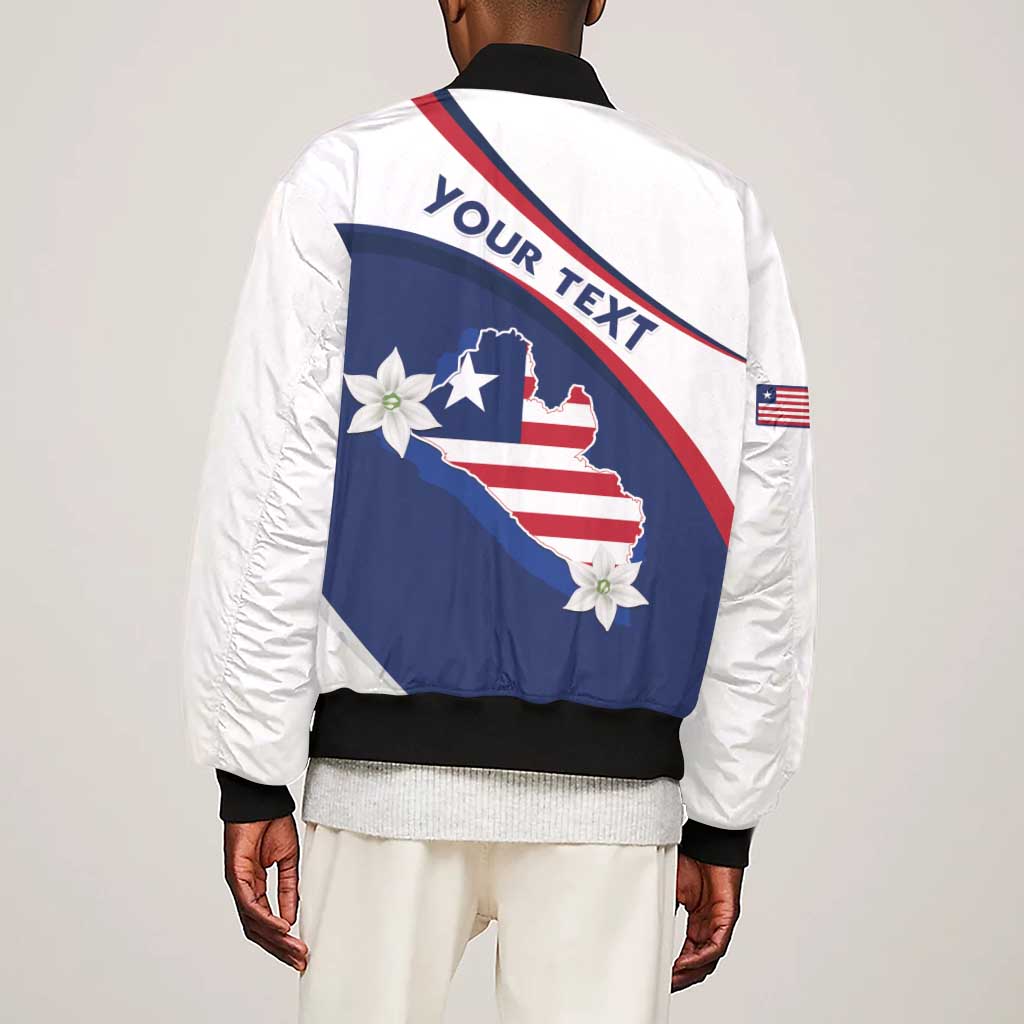 Personalized Happy Liberia Independence Day Sleeve Zip Bomber Jacket