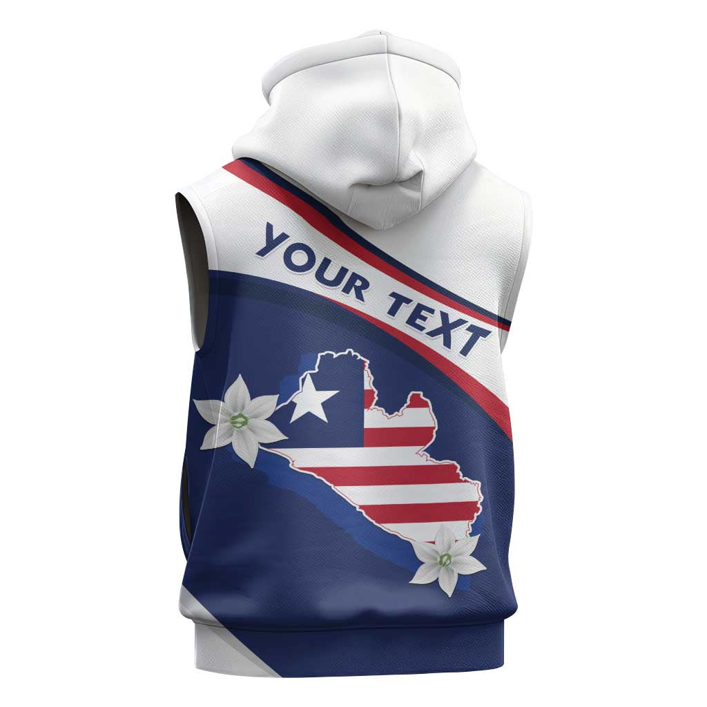Personalized Happy Liberia Independence Day Sleeveless Hoodie - African Pride