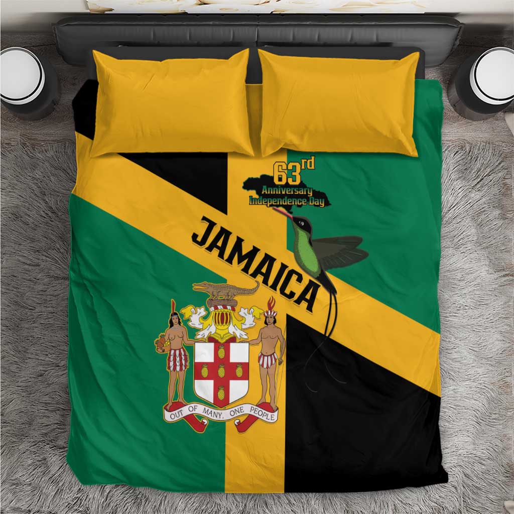 Happy Jumieka Independence Day Bedding Set Coat Of Arms Flag Style