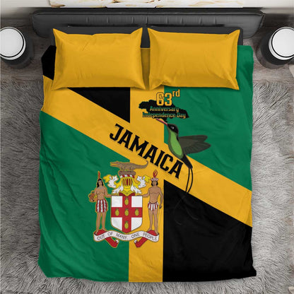 Happy Jumieka Independence Day Bedding Set Coat Of Arms Flag Style