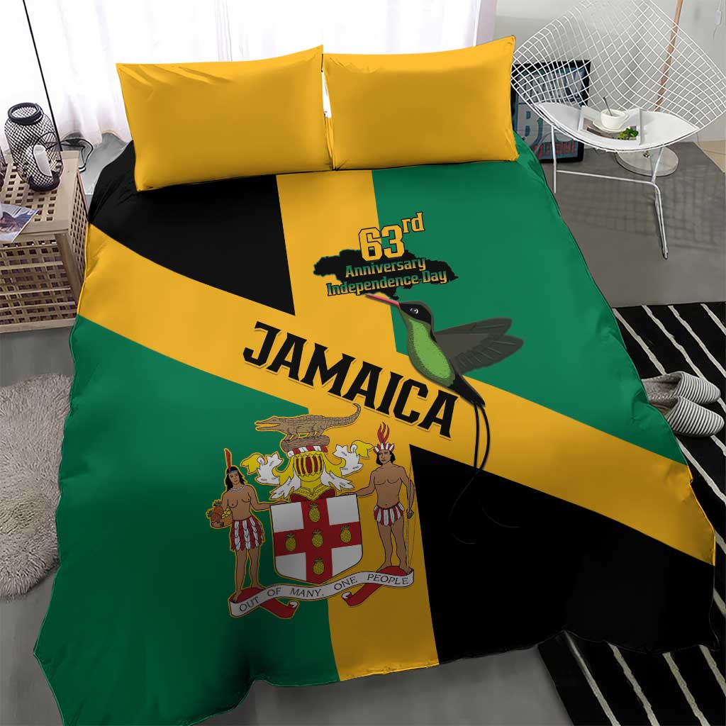 Happy Jumieka Independence Day Bedding Set Coat Of Arms Flag Style