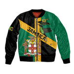 Happy Jumieka Independence Day Bomber Jacket Coat Of Arms Flag Style