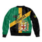Happy Jumieka Independence Day Bomber Jacket Coat Of Arms Flag Style