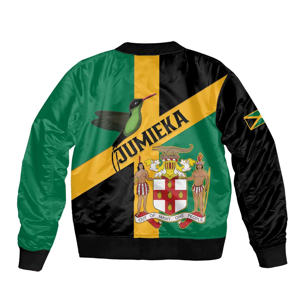 Happy Jumieka Independence Day Bomber Jacket Coat Of Arms Flag Style