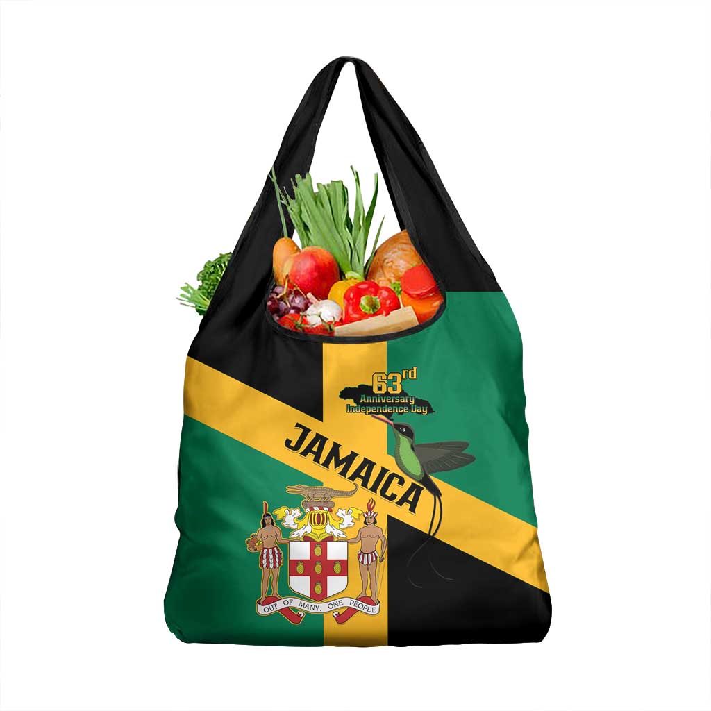 Happy Jumieka Independence Day Grocery Bag Coat Of Arms Flag Style