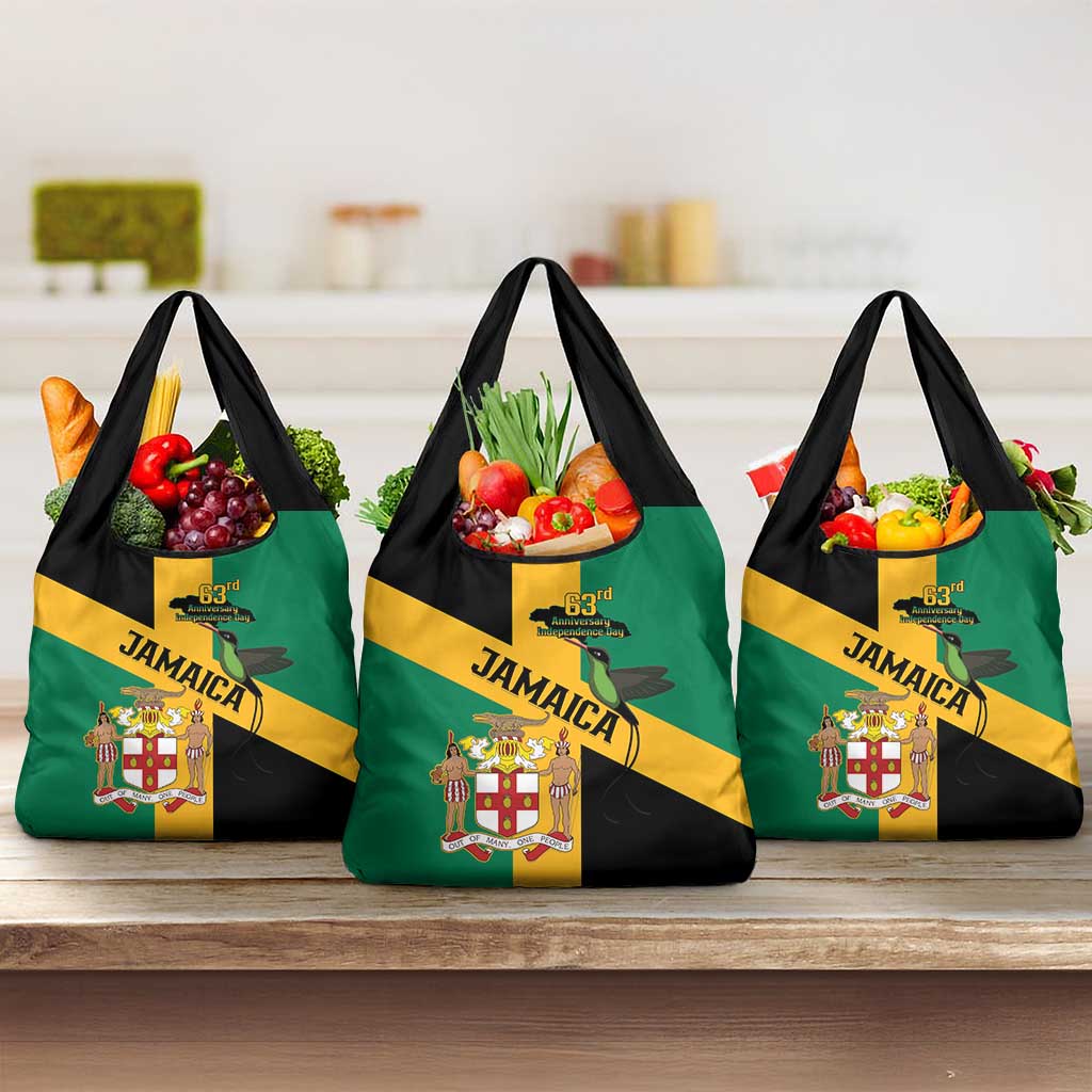Happy Jumieka Independence Day Grocery Bag Coat Of Arms Flag Style