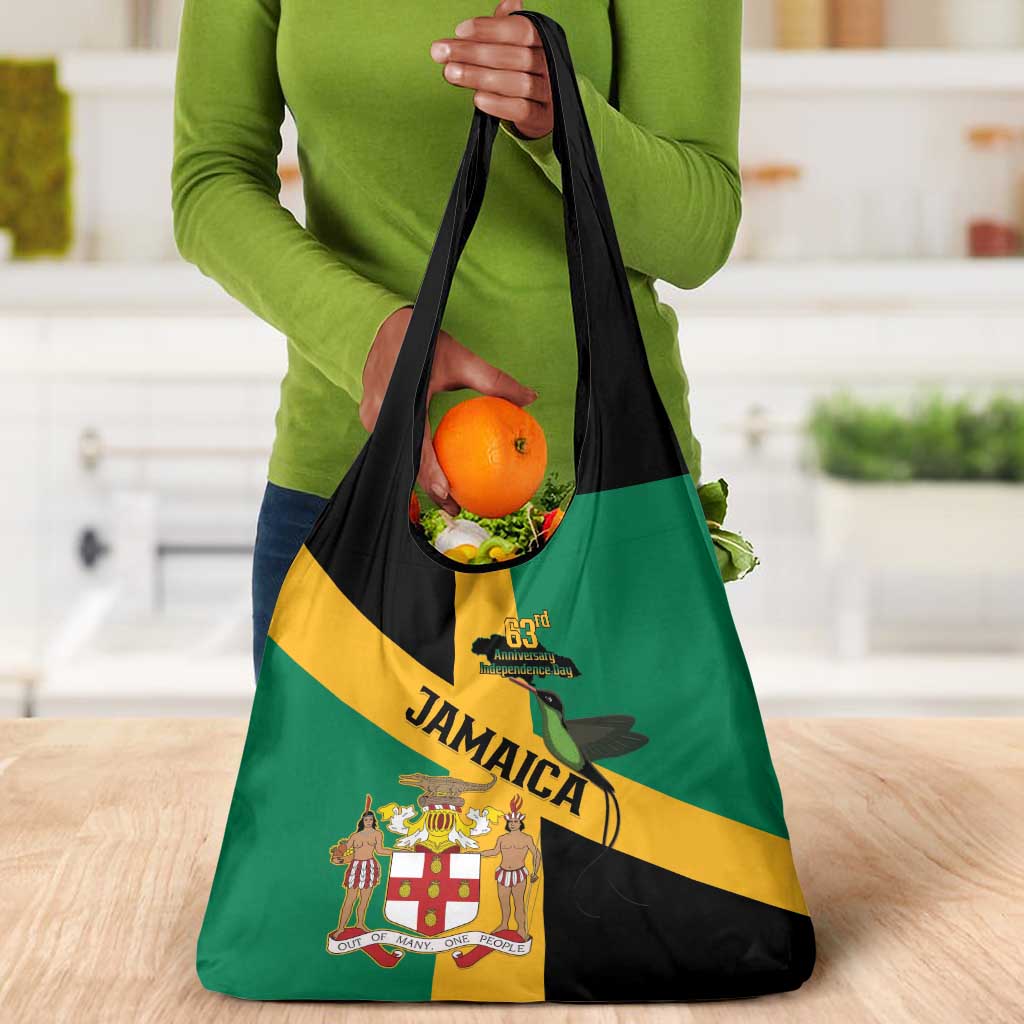 Happy Jumieka Independence Day Grocery Bag Coat Of Arms Flag Style