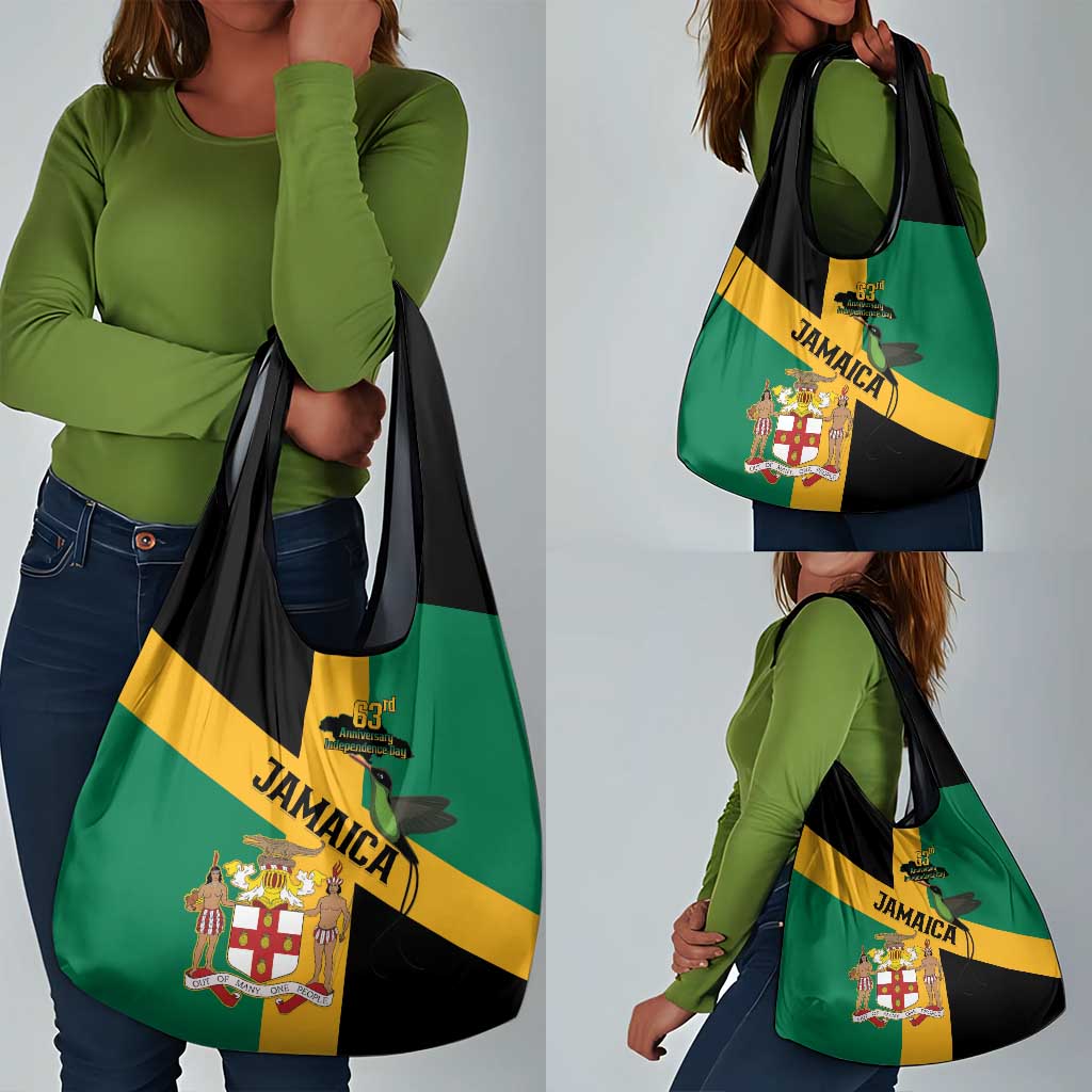 Happy Jumieka Independence Day Grocery Bag Coat Of Arms Flag Style