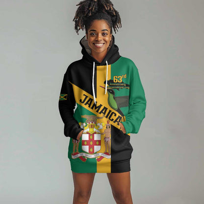 Happy Jumieka Independence Day Hoodie Dress Coat Of Arms Flag Style