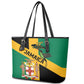 Happy Jumieka Independence Day Leather Tote Bag Coat Of Arms Flag Style