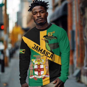 Happy Jumieka Independence Day Long Sleeve Shirt Coat Of Arms Flag Style