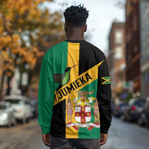 Happy Jumieka Independence Day Long Sleeve Shirt Coat Of Arms Flag Style