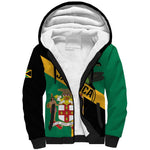 Happy Jumieka Independence Day Sherpa Hoodie Coat Of Arms Flag Style