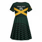 Jamaica Rugby Custom Kid Short Sleeve Dress Go Champions
