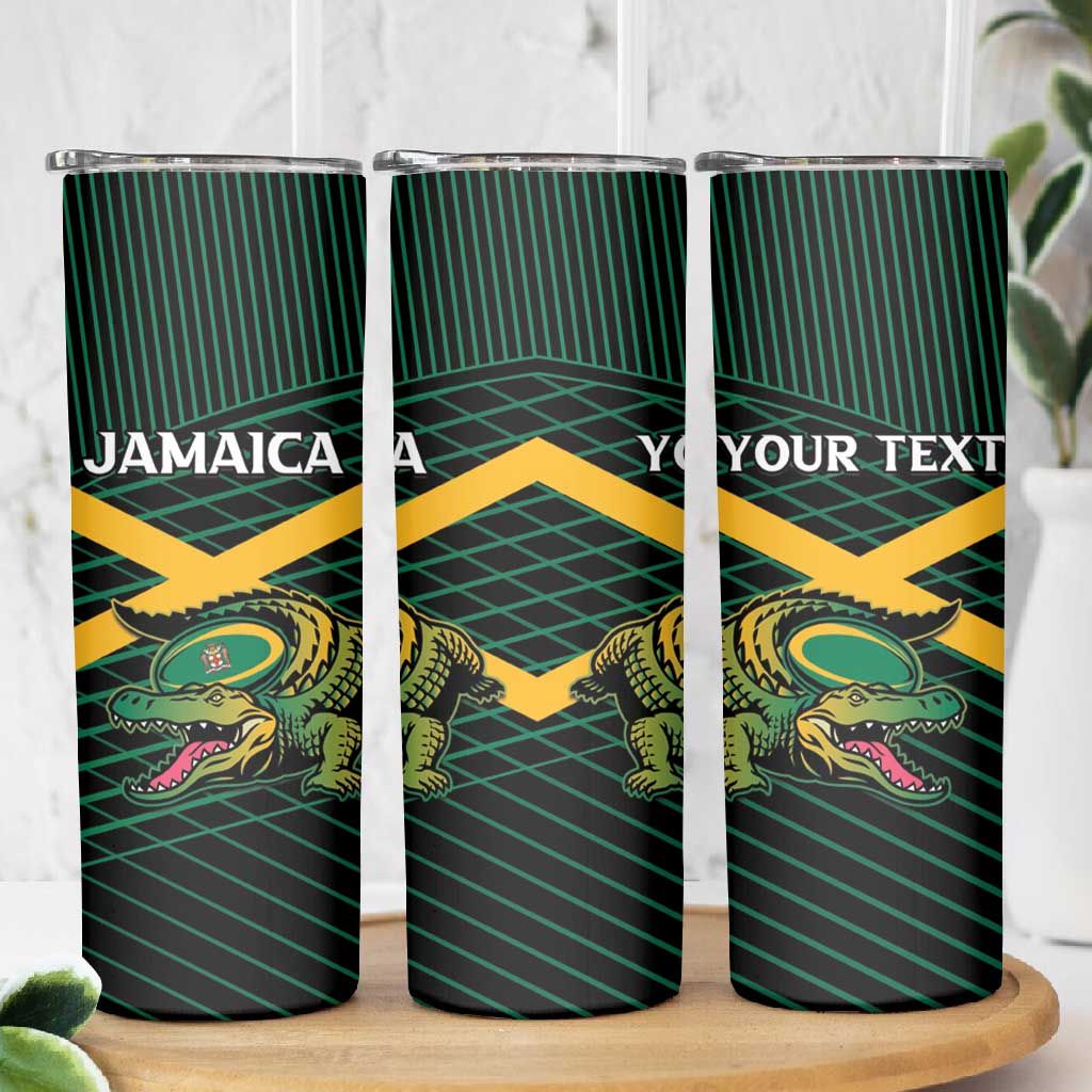 Jamaica Rugby Custom Skinny Tumbler Go Champions