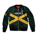Jamaica Rugby Custom Sleeve Zip Bomber Jacket Go Champions