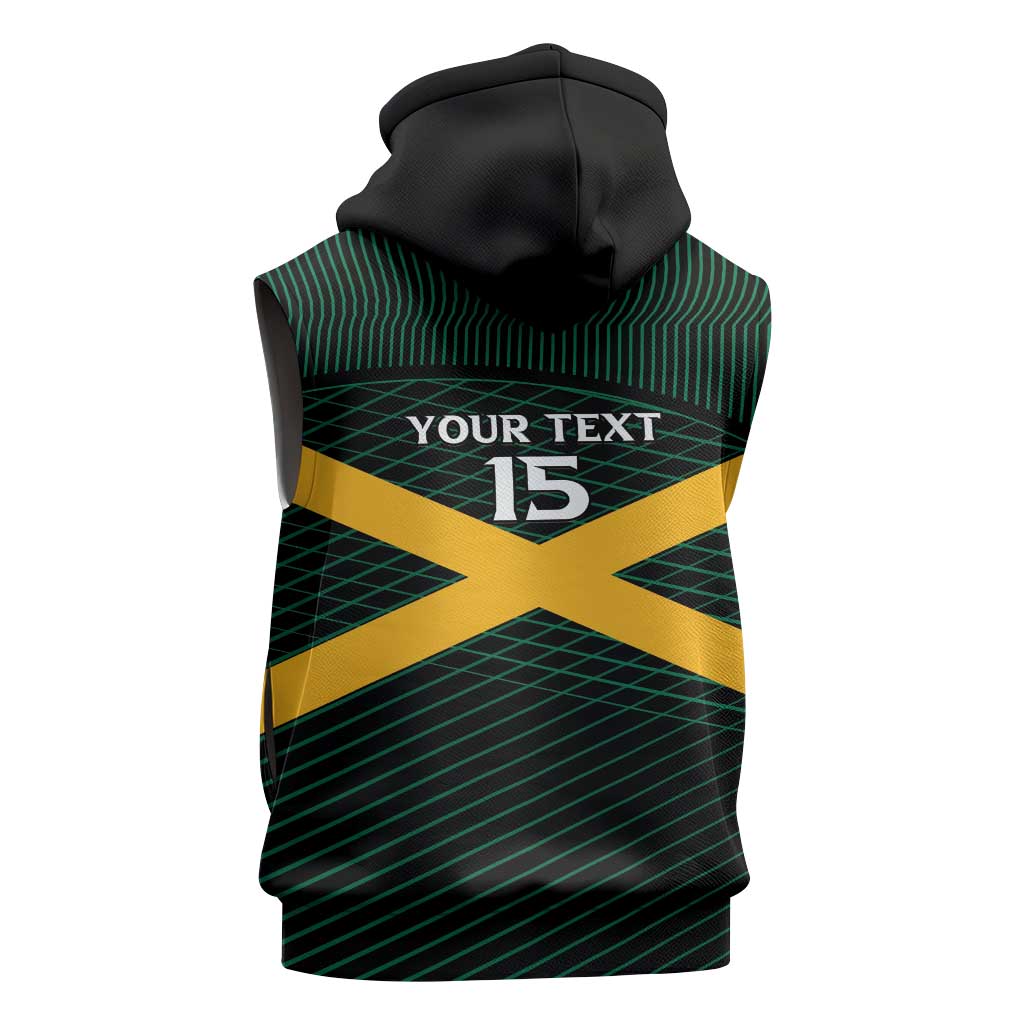 Jamaica Rugby Custom Sleeveless Zip Hoodie Go Champions - African Pride