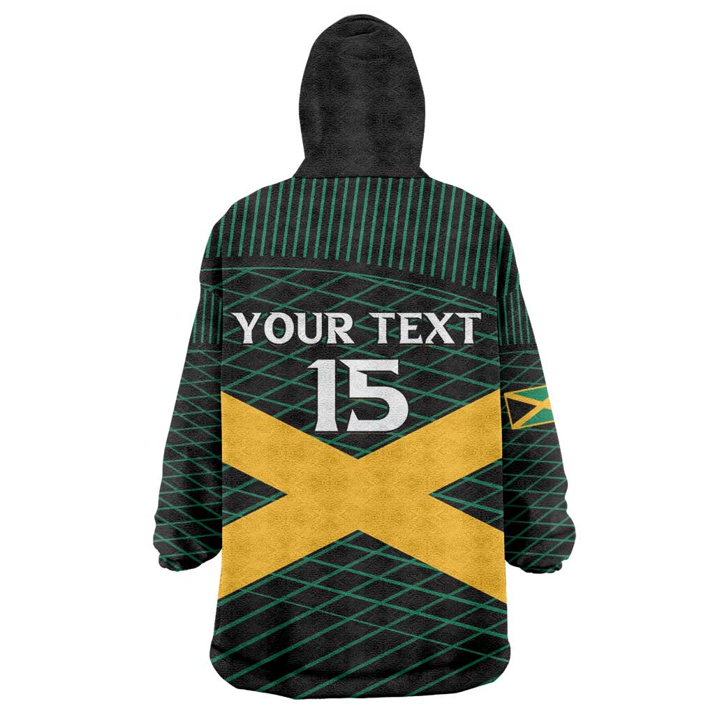 Jamaica Rugby Custom Wearable Blanket Hoodie Go Champions