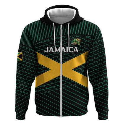 Jamaica Rugby Custom Zip Hoodie Go Champions